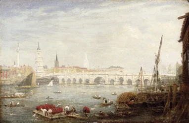 Monumentet och London Bridge, ca 1820-80